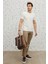 Erkek Bej Slim Fit Dar Kesim 5 Cep Armürlü Esnek Pantolon 5