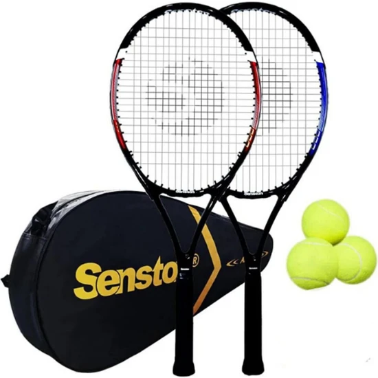 Janissary 27INÇ Yetişkin Tenis Raketi 2 Adet ve 3 Adet Tenis Topu, Deluxe Tenis Çantası