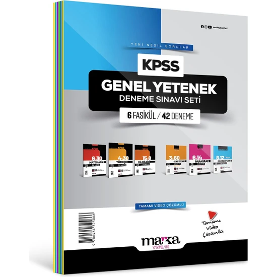 Marka Yayınları 2024 KPSS Genel Yetenek Deneme Sınavı Seti 6 Fasikül 42 Deneme