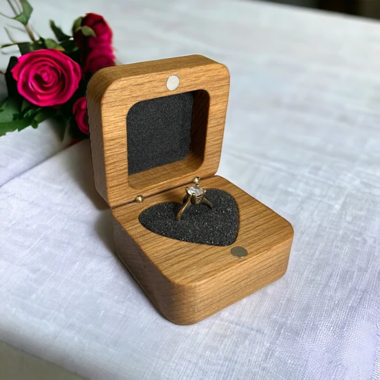 Woodvive Ahşap Yüzük Kutusu T002
