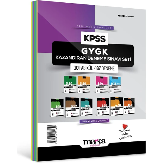 Marka Yayınları 2024 KPSS GYGK Kazandıran Deneme Sınavı Seti 10 Fasikül 67 Deneme