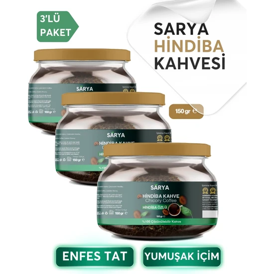 Sarya 3 Adet Hindiba Kahve 3 x 150 gr