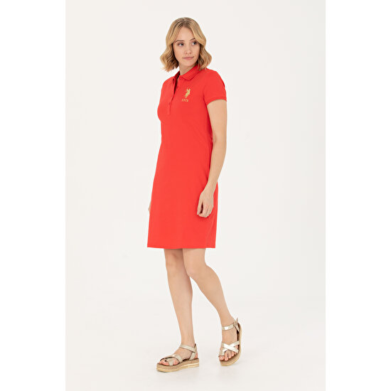 U.S. Polo Assn. Kadın Kırmızı Örme Elbise 50262696-VR030
