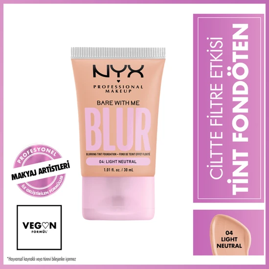 Nyx Professional Makeup Blur Tint Ciltte Filtre Etkili Fondöten - 04 Light Neutral