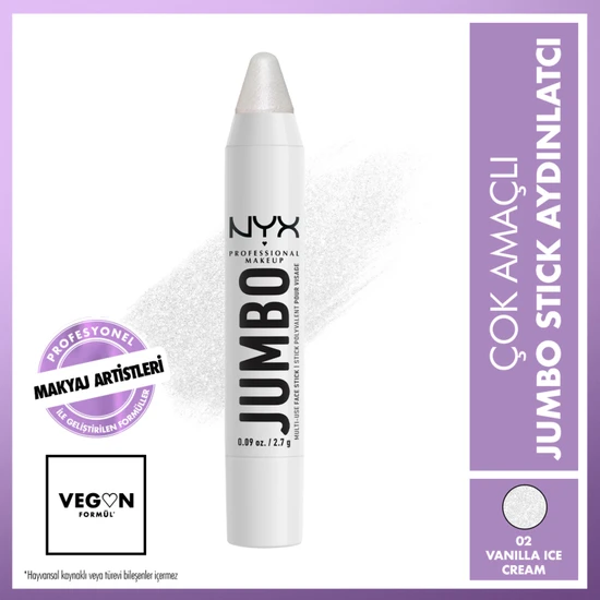 Nyx Professional Makeup Jumbo Face Stick | Çok Amaçlı Stick Aydınlatıcı - Vanılla Ice Cream