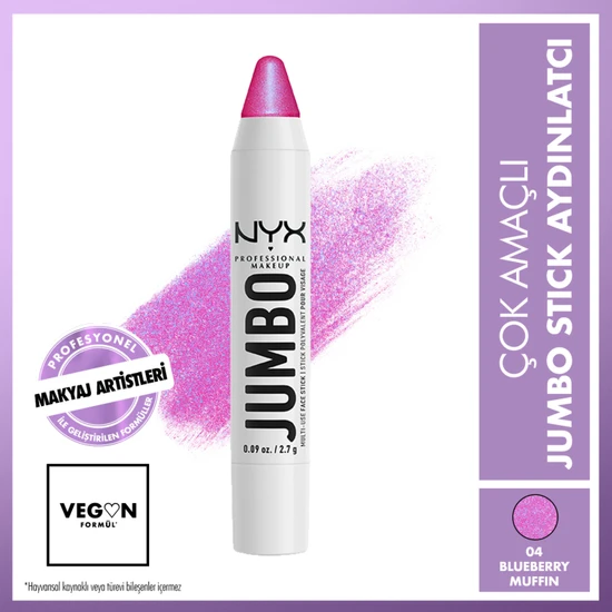 Nyx Professional Makeup Jumbo Face Stick | Çok Amaçlı Stick Aydınlatıcı - Blueberry Muffın