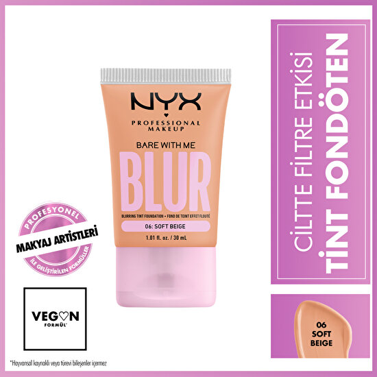 Nyx Professional Makeup Blur Tint Ciltte Filtre Etkili Fondöten - 06 Soft Beige