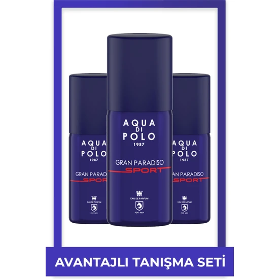 Aqua Di Polo 1987 Gran Paradiso Sport 100 Ml 3'Lü Edp Erkek Parfüm