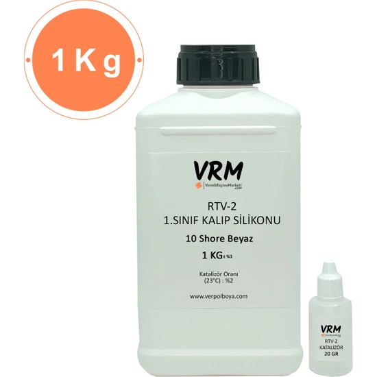 VRM Vernikrecinemarketi Rtv-2 Kalıp Silikonu 1.Sınıf (Beyaz - 10 Shore) - 1 kg