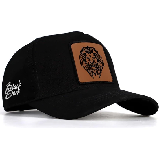 BlackBörk V1 Baseball Aslan - 13 Kod Logolu Unisex Siyah Şapka (Cap)