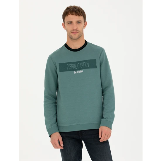 Pierre Cardin Erkek Yeşil Regular Fit Sweatshirt 50279532-VR054