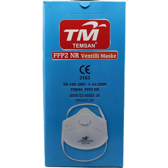 Temsan Tm Temsan Beyaz Ventilli Ffp2 Nr Toz Iş Güvenlik Sanayi Boya Konik Maske - 20 Adetlik Paket