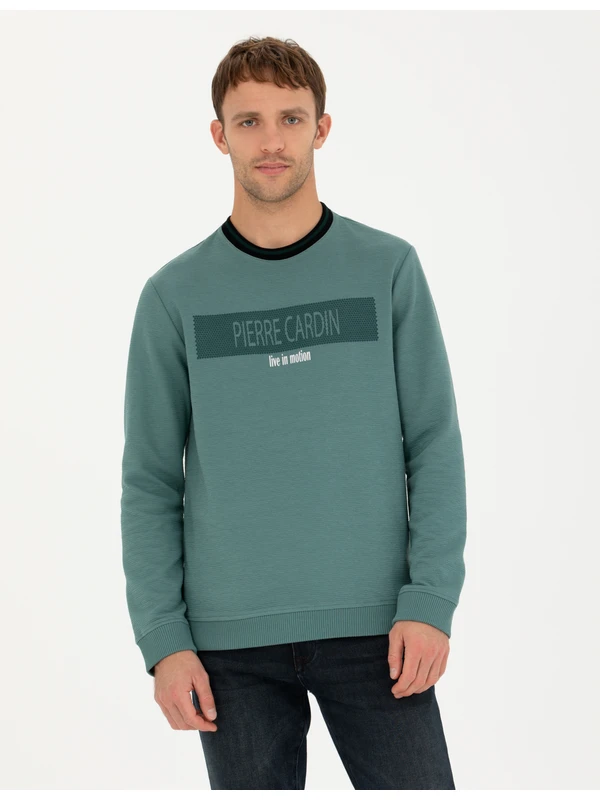 Pierre Cardin Erkek Yeşil Regular Fit Sweatshirt 50279532-VR054