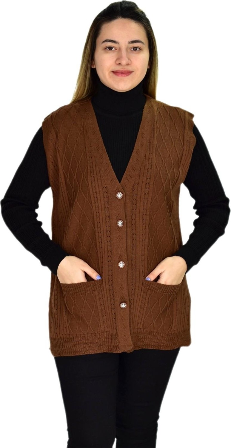 Çalıkuşu Kadın Cepli Triko Yelek BGL-ST03344