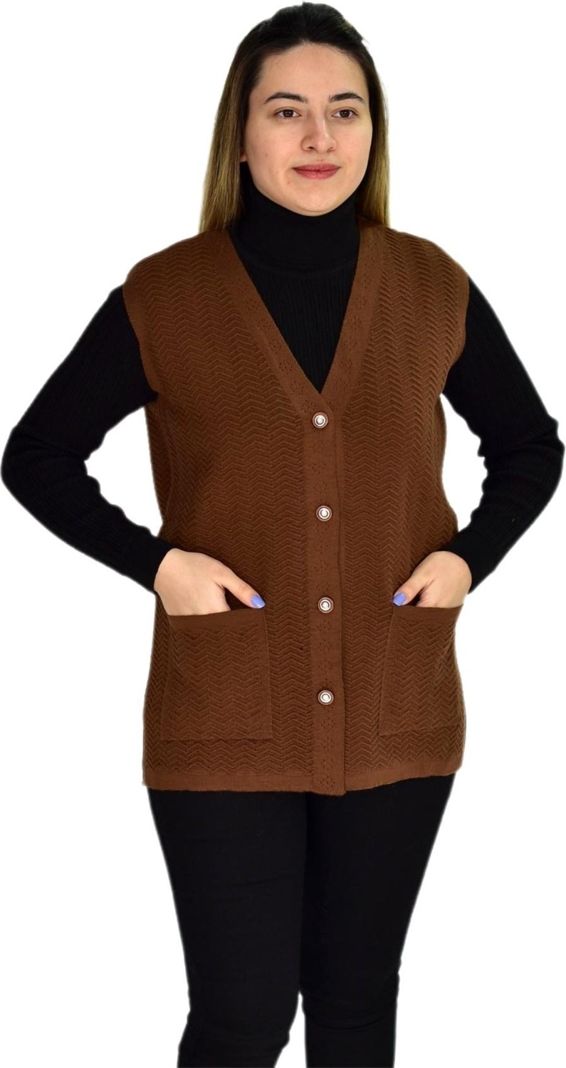 Çalıkuşu Kadın Cepli Triko Yelek BGL-ST03343