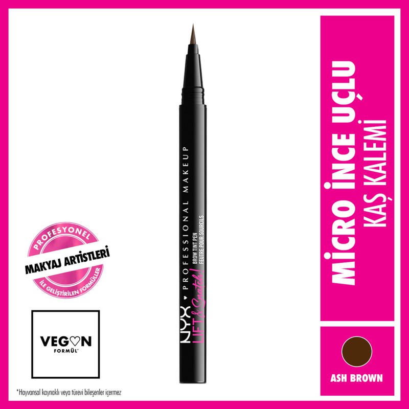 NYX Professional Makeup Lıft & Snatch! Brow Tınt Pen Ash Brown İnce Uç Özelliği ile Kaş Doldurma
