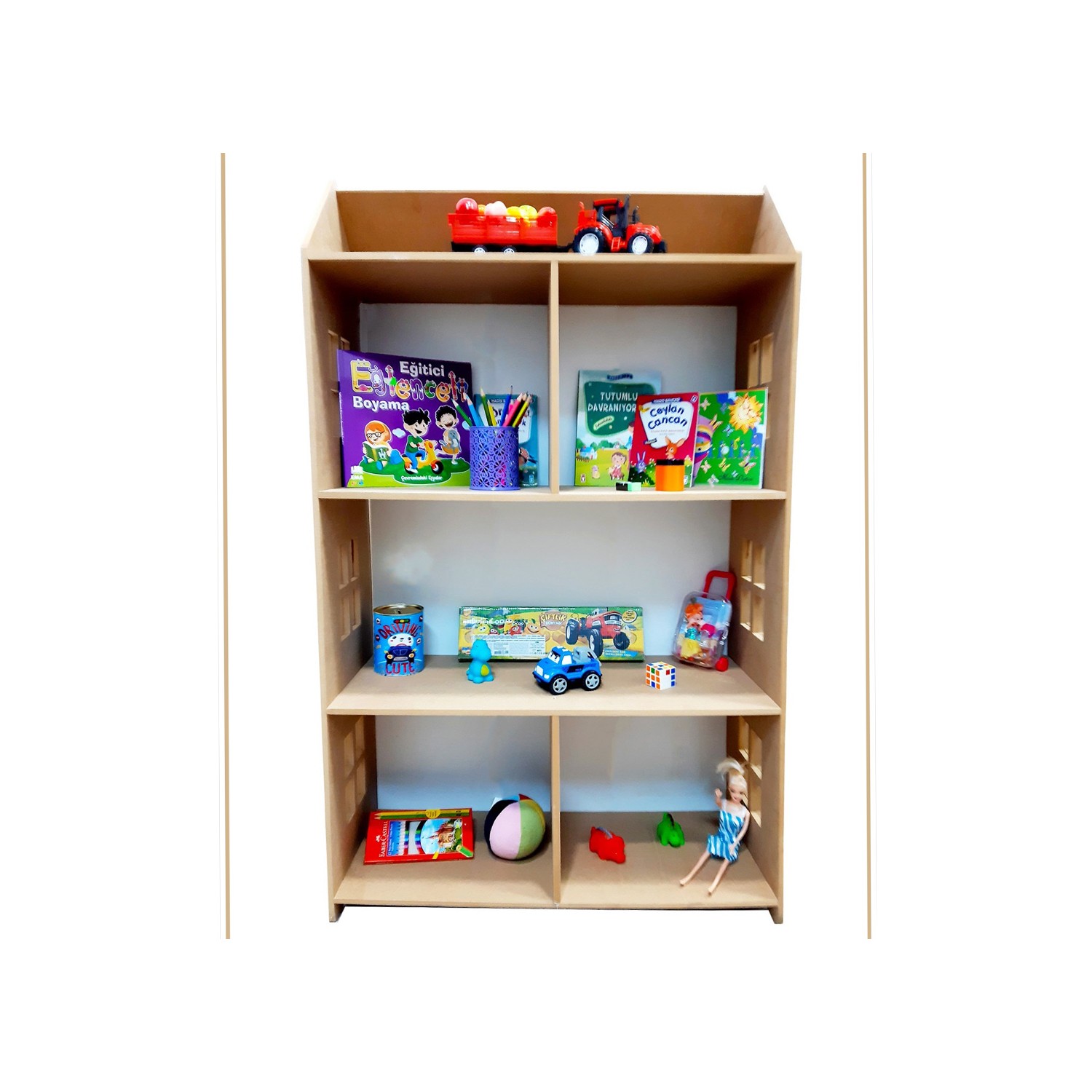 Montesev Kitaplık Raf Çocuk Bebek Odası Oyuncak Evi
