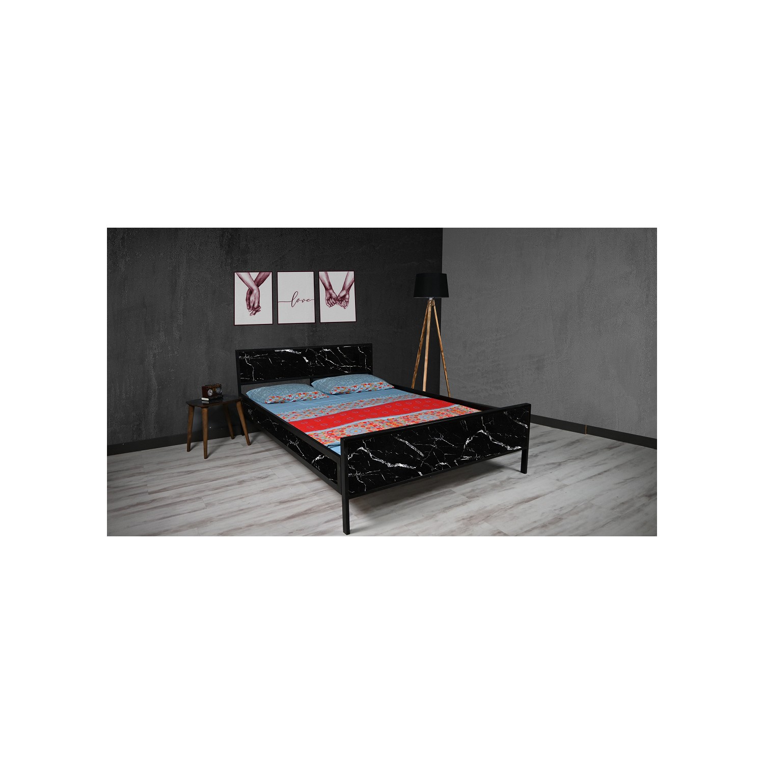 Brady Mobilya Canvas Siyah Mermer Desenli Masif Metal Fiyatı