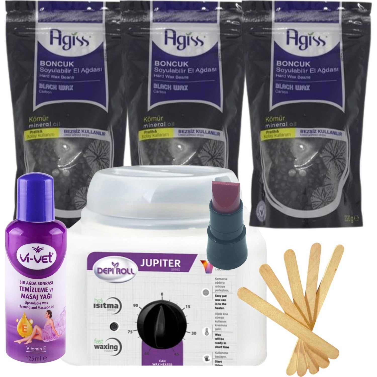 Agiss Siyah Inci Boncuk Ağda 3 Adet + Vivol Depirol Ağda Fiyatı