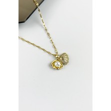 ÇLK Accessories Çelik Incili Istiridye Kadın Kolye TRKOLYE5369 B34003