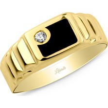 Lilarote Erkek Taşlı Altın Yüzük