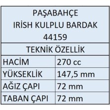 Paşabahçe 44159 Irısh Coffe Latte Bardağı Kulplu Bardak 6 Adet