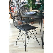 Avm Park Mutfak Masası Yuvarlak + 3 Sandalye Siyah Mermer Çap 90