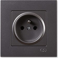 Günsan Elektrik Günsan Eqona Metalik Füme UPS Priz - Çerçevesiz