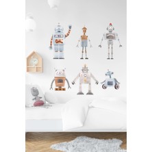 Msticker Sevimli Robot Adamlar Sticker Seti Çocuk Bebek Odası Sticker