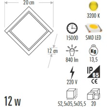 Cata CT-7074 LED Bahçe Armatür