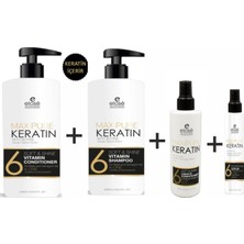 Elose Keratin Şampuan 1000 ml + Keratin Saç Kremi 1000 ml + Bakım Sütü+ Bakım Serumu 125 ml