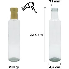 Afracam 250 cc Şeffaf Dorika Kilitli Kapaklı ve Kapüşonlu 250 ml Yuvarlak Cam Şişe 1 Adet