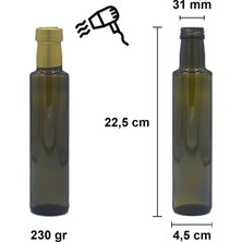 Afracam 250 cc Yeşil Dorika Kilitli Kapaklı ve Kapüşonlu 250 ml Yuvarlak Cam Şişe 1 Adet