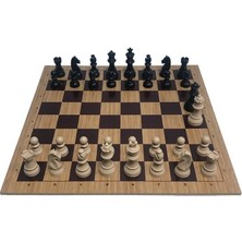 Yeni Satranç Floklu Profesyonel Satranç Taşları ( 95 mm ) - Ahşap Zemin