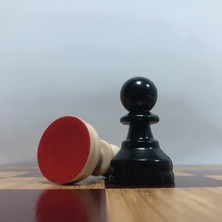 Yeni Satranç Floklu Profesyonel Satranç Taşları ( 95 mm ) - Ahşap Zemin