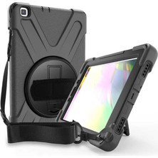 Fibaks Samsung Galaxy Tab A7 SM-T500 2020 10.4" Kılıf + Kalem + Ekran Koruyucu Defender Armor Case 360 Derece Tam Koruma Zırhlı Standlı Askılı