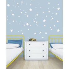 Lizpo Decor Beyaz Yıldız Yağmuru Sticker 100 Adet