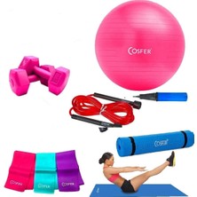 Cosfer 6 Parça Pilates ve Yoga Seti Fuşya