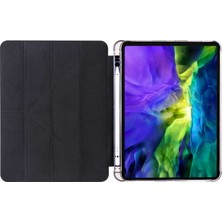 Fuchsia Apple iPad Pro 11" 2020 Kılıf Kalem Bölmeli Tri Folding Smart Katlanabilir Standlı 360 Tam Koruma Turkuaz