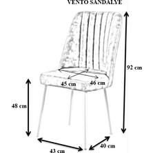 MyMassa - Vento Sandalye - 9 Renk Kumaş - Metal Siyah Ayak