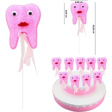 Süsle Bebek ve Parti Diş Buğdayı Simli Çubuk Süs, Pembe, 30 Adet