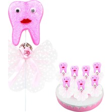 Süsle Bebek ve Parti Diş Buğdayı Lavantalı Çubuk Süs, Pembe, 30 Adet