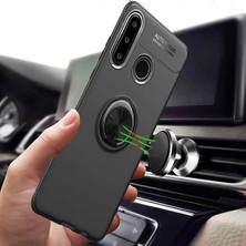 Case 4U Huawei Y6p Kılıf Autofocus Shockprof Ravel Yüzüklü Standlı Slikon Kapak Siyah