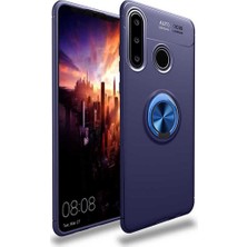 Case 4U Huawei Y6p Kılıf Autofocus Shockprof Ravel Yüzüklü Standlı Slikon Kapak Lacivert