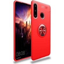 Case 4U Huawei Y6p Kılıf Autofocus Shockprof Ravel Yüzüklü Standlı Slikon Kapak Kırmızı