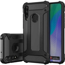 Case 4U Huawei Y6p Kılıf Military Armor Çift Katmanlı Crash Silikon Kılıf Altın