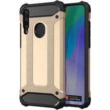 Case 4U Huawei Y6p Kılıf Military Armor Çift Katmanlı Crash Silikon Kılıf Altın