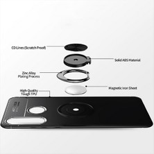 Case 4U Huawei P40 Lite E Kılıf Autofocus Shockprof Ravel Yüzüklü Standlı Slikon Kapak Lacivert