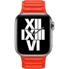 Case 4U Apple Watch Uyumlu Seri 7/6/SE/5/4 Deri Loop Kayış 41mm 40mm 38mm Kırmızı