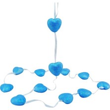 Süsle Bebek ve Parti 12' Li Sarkıt Kalp Süs - 160 cm - Mavi